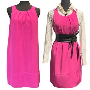Oleg Cassini Hot Pink Sleeveless Shift Dress, Size 4